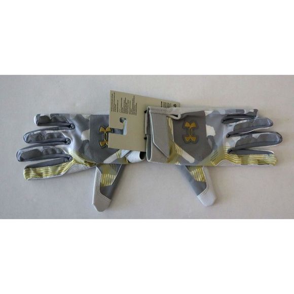 Under Armour 1365468 094 Men’s Sz XL Gray/White/Gold Clean Up 21 Batting Gloves - Picture 4 of 4